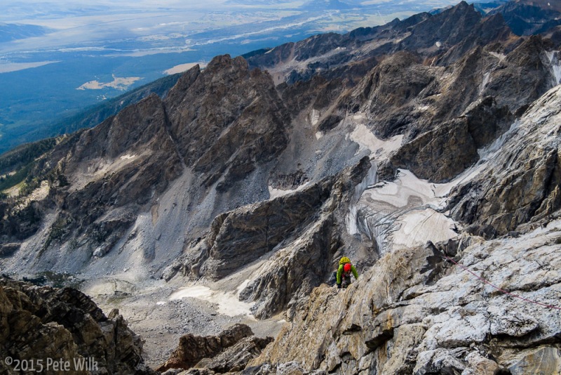 The Friction Pitch yields some unprotected but fairly easy climbing for a little way up a rounded arrete.