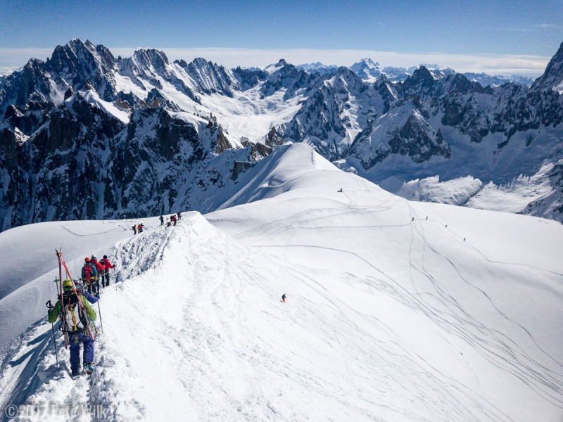 Working down the inital ridge from the station.