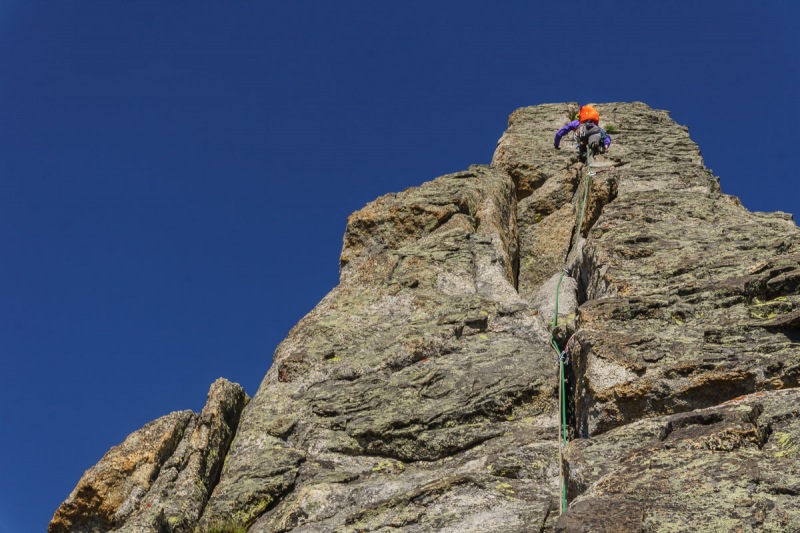 Carly leading up the easier ground.