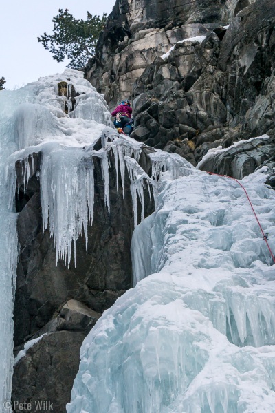 Carly leading the right side of Senator's Gulch (WI3) via this line.