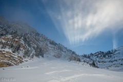 As we got down into the edge of the cloud layer it created amazing light behind and over our heads.