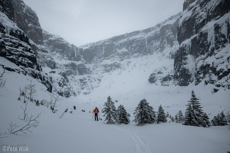 Monday we ventured farther up canyon checking on the snow stability and dumbfounded by the amount of climbing possible.