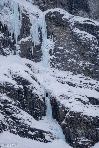 Nuclear Winter (WI6) is a little farther than Popsicle Toes from the cabin, but on the opposite side of the canyon.  We didn't end up getting on this one.