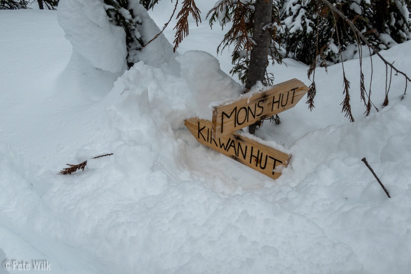 On a rest day I took a little ski down canyon and found a trail sign that would imply there's about 5-6' of snow on the ground.