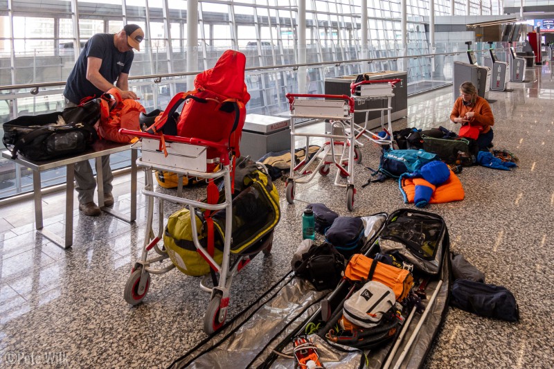 Lindsey, Nate and I exploding our stuff at the airport to repack.  Thankfully they had free carts, a table and a scale for us to use.