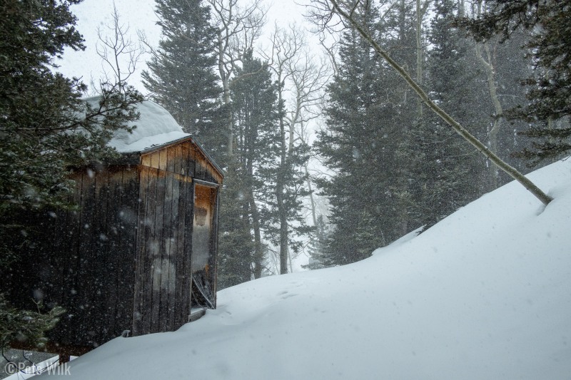 The old lift house at the top of the hill.