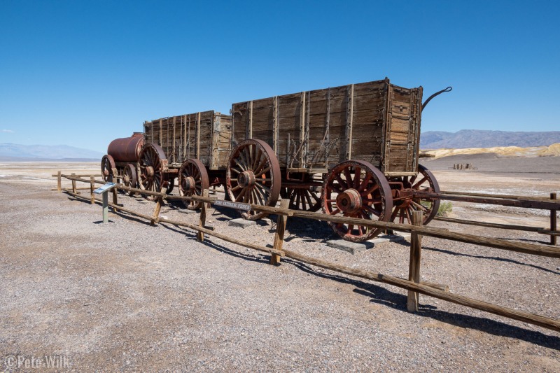 The Harmony Borax Works 20-mule team wagon to bring borax out of Death Valley.