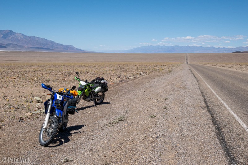 View down the road in Death Valley.  Currently at -142' at this photo's location.