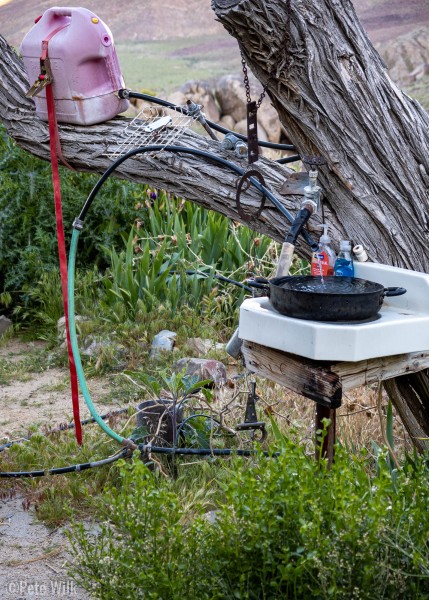 Russel Cabin has a spring which as been piped to this sink.