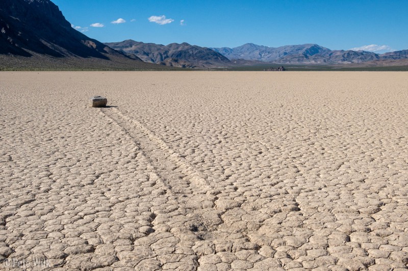 The elevation of the playa of the Racktrack is deceving.  While you'd think it is around sea level because it is in an adjacent valley to Badwater Basin, it is actually at 3700'.