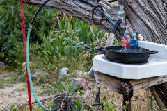 Russel Cabin has a spring which as been piped to this sink.