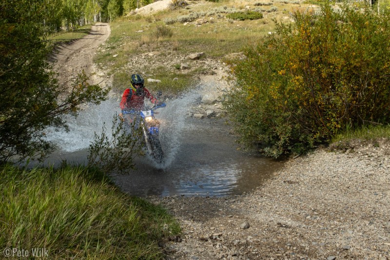 Andreas crossing the largest stream we found.