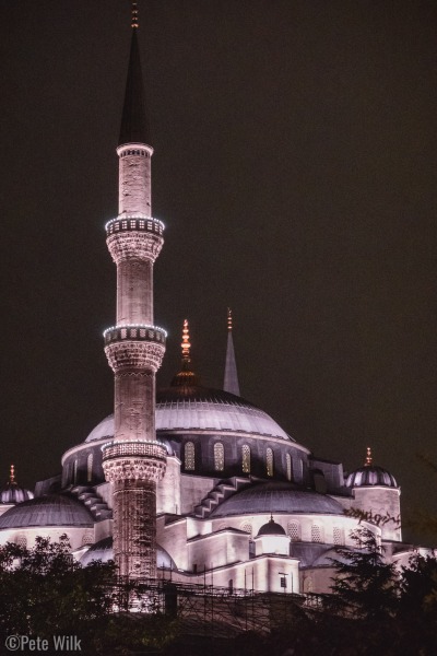 Hagia Sophia Mosque at night.