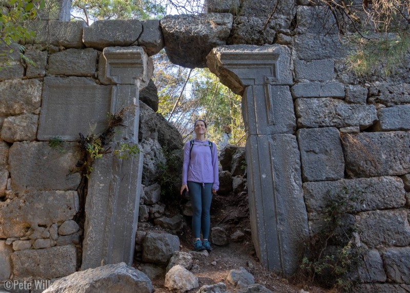 The site has no preservation or infrastructure.  In someways this seems like some history is being lost.  On the other hand it provided a raw adventure for us to explore and scramble around the ruins.  This lintel will likely not be in place for much longer.